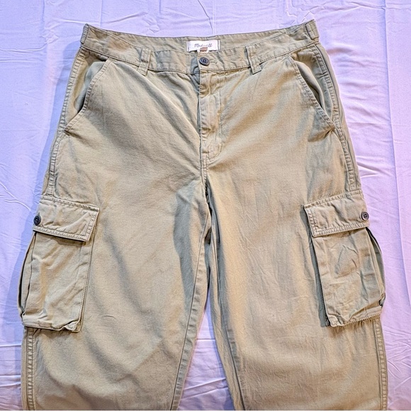 Madewell Garment Dyed Straight Cargo Pants Olive Green Utility Sz 29🧡 - Picture 4 of 11